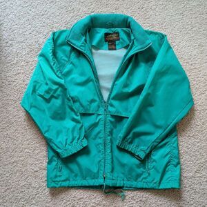 VTG 80s Eddie Bauer Bright Green Windbreaker Sz S